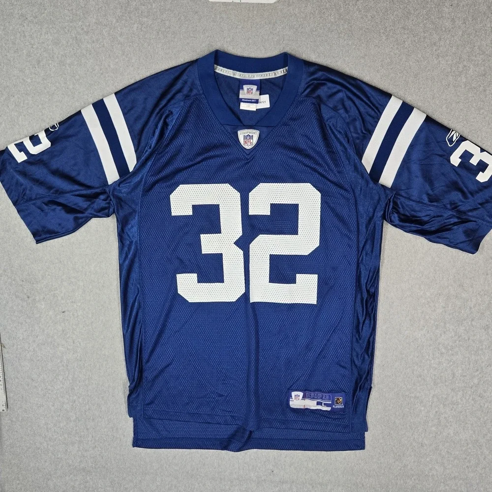 Indianapolis Colts Men Jersey L Blue Edgerrin James #32 Mesh Logo Football NFL